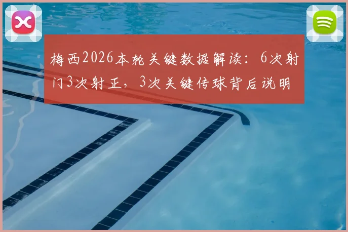 梅西2026本轮关键数据解读：6次射门3次射正，3次关键传球背后说明了什么